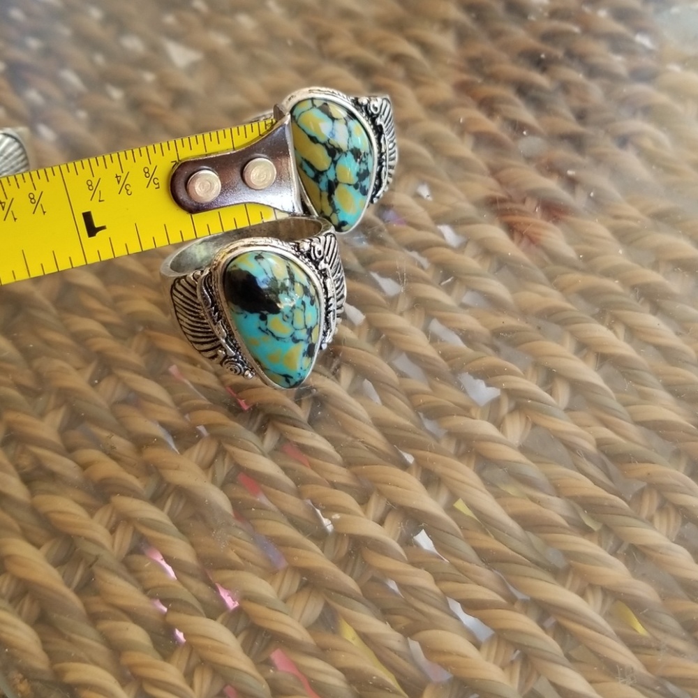 🎁🎁# 46. 🥰RESTOCKED 925Silver Filled Turquoise Ring - Picture 6 of 8